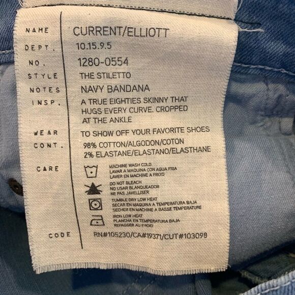 Current Elliott The Stiletto Navy Bandana Jeans - Picture 6 of 6